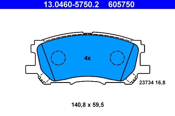 Remblokken set Voor , past: LEXUS GS, RC, RX  TOYOTA HARRIER 2.4-5.0 02.03-