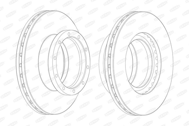 Brake disc achter/voor Links/Rechts (430mmx45mm) past: DAF DB  IVECO P/PA  MERCEDES ACTROS, ACTROS MP2 / MP3, ACTROS MP4 / MP5, ANTOS, AROCS, ATEGO, ATEGO 2, AXOR, AXOR 2, CAPACITY 01.70-
