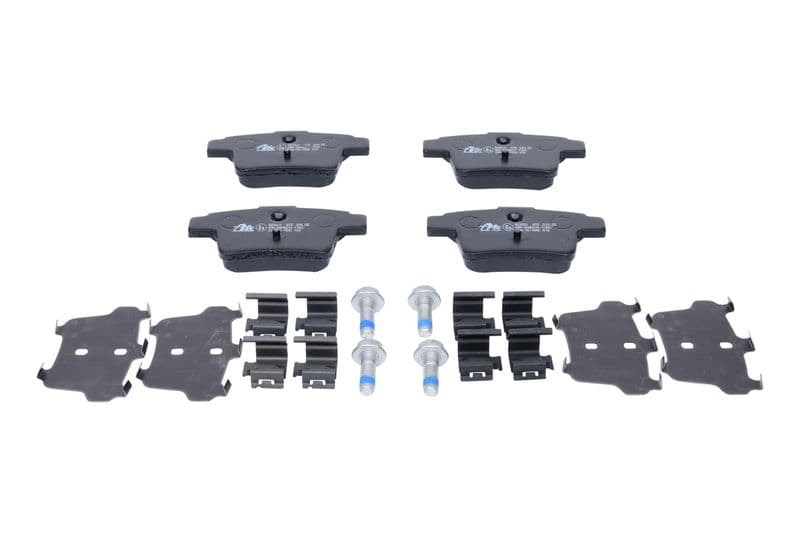 Remblokken set Achter (met extra's  met remklauw geleidingsbouten), past: FORD MONDEO III  JAGUAR X-TYPE I 1.8-3.0 10.00-12.09
