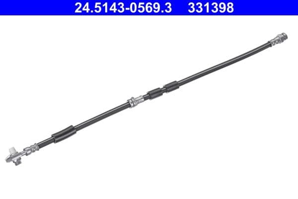 Remleiding/slang flexibel Voor Links/Rechts (lengte 569mm/563mm, M10x1  1,5/M10x1,5) past: AUDI A3  SEAT LEON  SKODA OCTAVIA I  VW BORA, BORA I, GOLF IV 1.8-2.8 12.96-06.06