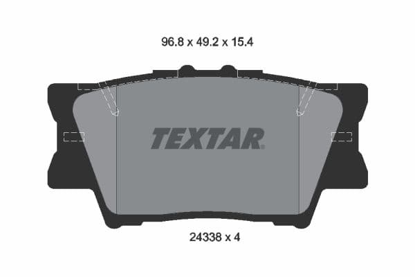 Remblokken set Achter , past: VOLVO 340-360  LEXUS ES, HS  PONTIAC VIBE  TOYOTA AVALON, CAMRY, MARK X ZIO I, MATRIX, RAV 4 III, RAV 4 IV 1.8-Electric 08.84-