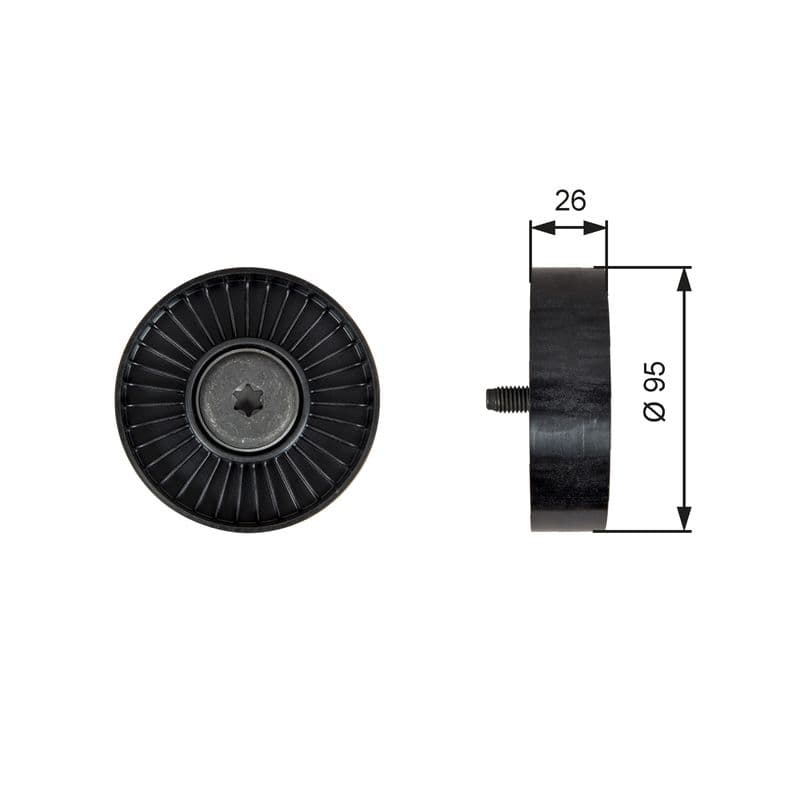 Deflection/Guide Pulley, V-ribbed belt