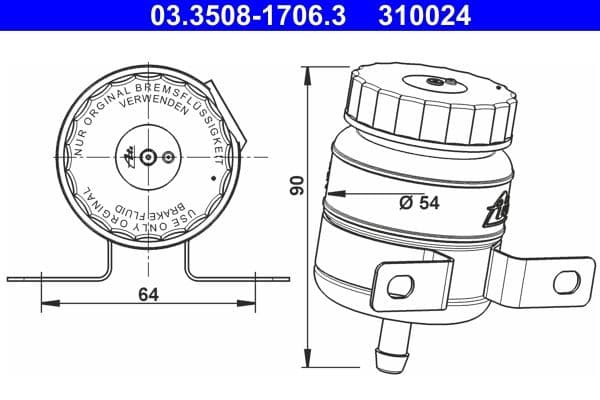 Expansion Tank, brake fluid