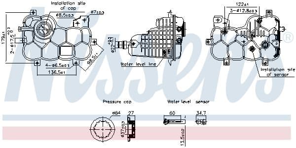 Koelvloeistof expansievat past: JAGUAR F-PACE, XE, XF II, XF SPORTBRAKE 03.15-