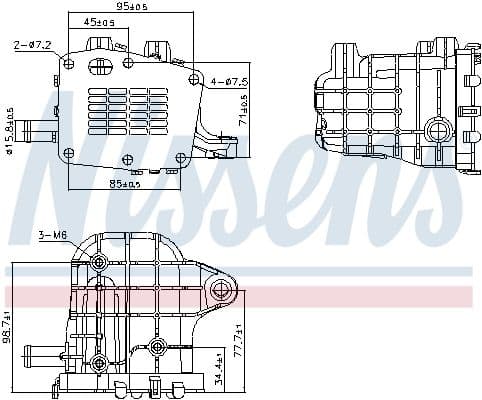 Uitlaatgassen radiator past: DS DS 4, DS 5, DS 7  CITROEN C4 GRAND PICASSO II, C4 II, C4 PICASSO II, C4 SPACETOURER, C5 AIRCROSS, C5 III, DS4, DS5, GRAND C4 SPACETOURER 1.3D/2.0D/2.2D 10.05-