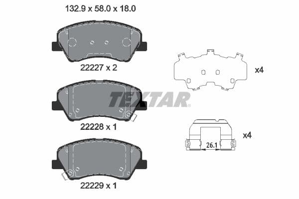Remblokken set Voor , past: HYUNDAI ACCENT V, BAYON, I20 III  KIA RIO III, RIO IV, STONIC 1.0-1.6D 10.11-
