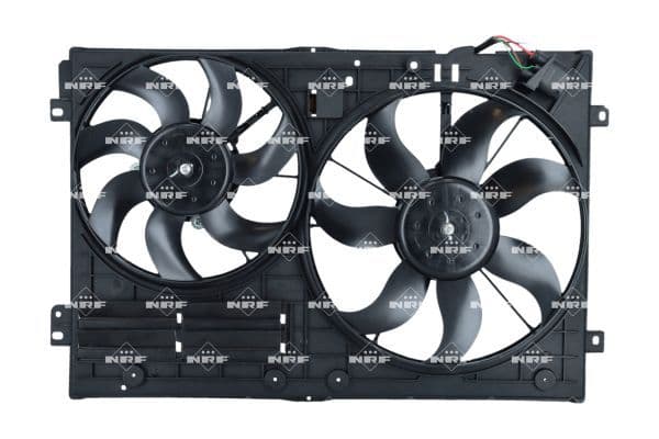 Radiatorventilator Links/Rechts (met huisvesting) past: AUDI A1, A3  SEAT ALTEA, ALTEA XL, IBIZA IV, IBIZA IV SC, IBIZA IV ST, LEON, TOLEDO III  SKODA FABIA II, OCTAVIA I 1.2-3.6 08.00-09.20