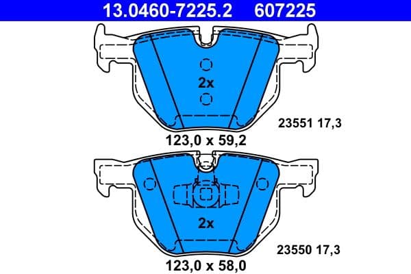 Remblokken set Achter , past: BMW 3 (E90), 3 (E91), 3 (E92), 3 (E93), X1 (E84) 2.0D-3.0D 12.04-12.13