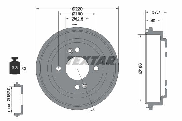 Brake drum Achter past: HYUNDAI GETZ 1.1-1.6 09.02-