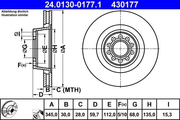 Brake disc Voor Links/Rechts past: AUDI A8 D2 4.2 07.96-09.02