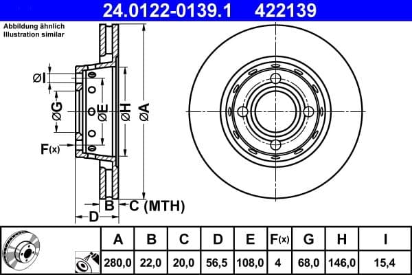 Brake disc Voor Links/Rechts past: AUDI 80 B4, CABRIOLET B3, COUPE B3 1.6-2.8 10.88-08.00