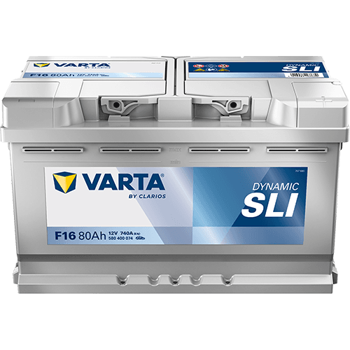 Batterij VARTA 12V 80Ah/740A (EN) Dynamic SLI (R+) 315x175x190 B13 - montageflens 10,5 mm (beginnen)