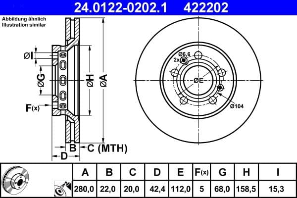Brake disc Achter Links/Rechts past: AUDI A4 B5, A4 B6, A4 B7, A8 D3  VW PASSAT B3/B4, PHAETON 1.6-6.0 02.88-03.16
