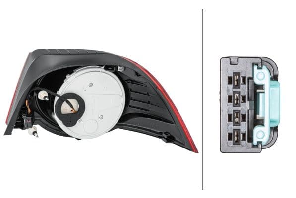 Achterlicht Links (extern, LED, kleur indicator wit, kleur van het glas red/transparant) past: VW EOS 03.06-01.11