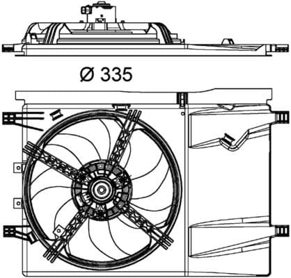 Radiatorventilator (met huisvesting) past: CITROEN NEMO  FIAT FIORINO, QUBO  PEUGEOT BIPPER, BIPPER TEPEE 1.4/1.4CNG 11.07-