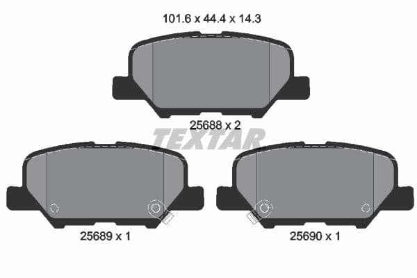 Remblokken set Achter , past: CITROEN C4 AIRCROSS  MAZDA 3, 6  MITSUBISHI ASX, OUTLANDER III  PEUGEOT 4008 1.6-3.0 02.10-