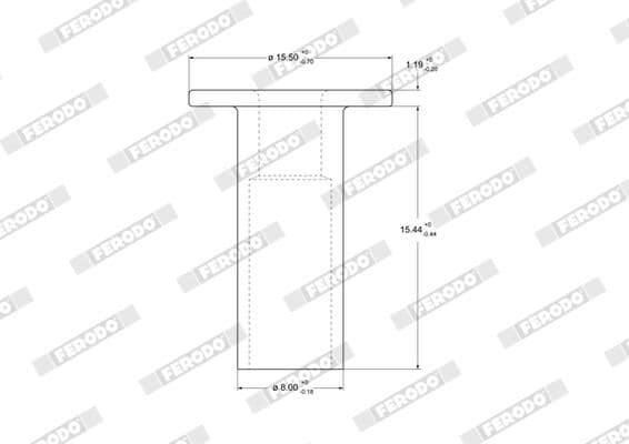 Rivet, drum brake lining