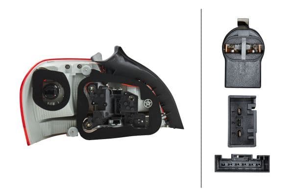 Achterlicht Rechts (H21W/LED/P21W/W16W, kleur van het glas red/wit, anti-fog licht, achteruitrijlicht) past: BMW 1 E82, E88 Beker / Cabriolet 03.07-12.13