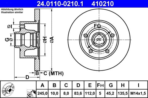 Brake disc Achter Links/Rechts (geen ABS ring) past: AUDI A4 B5 1.6-2.8 11.94-09.01