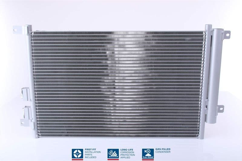 A/C condensator (met droger, (EN) additional fitting elements) past: ALFA ROMEO 147, 156, GT 1.6-3.2 02.97-09.10