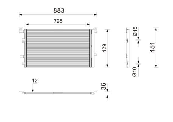 A/C condensator (met droger) past: RENAULT MASTER IV 2.0D 06.24-