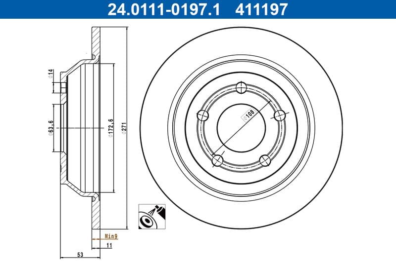 Brake disc Achter Links/Rechts past: FORD PUMA 1.0-Electric 09.19-