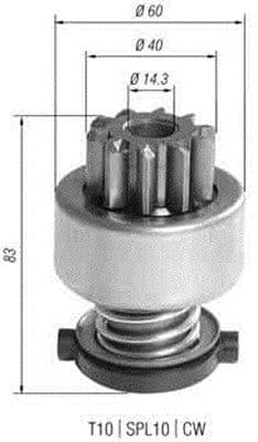 Starter freewheel gear past: DAF 65, 65 CF, F 1100, F 1300, F 1500, F 1700, F 1900, F 2100  RVI C, G, MANAGER, MIDLINER, MIDLUM, PREMIUM 4.1D/5.5D/6.2D 07.78-