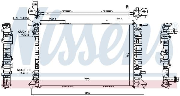 Motorradiator past: AUDI A4 ALLROAD B8, A4 B8, A5, A6 C7, Q3, Q5 1.4-2.0H 10.07-10.18