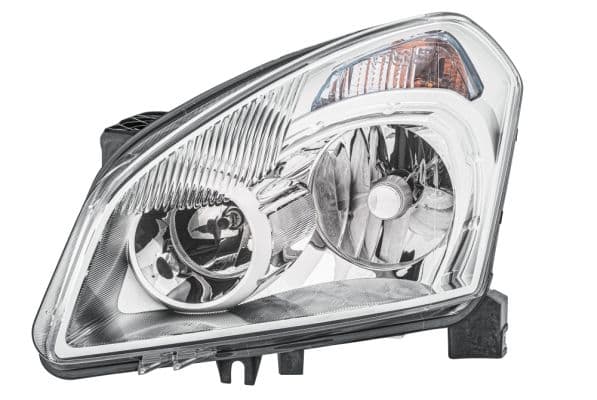 Koplamp Links (D2R/H7/PY21W/W5W, elektrisch, met motor, met gloeilamp, kleur invoegen: verchroomd) past: NISSAN QASHQAI I J10 11.06-04.10