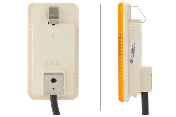 Markeringslichten Links/Rechts, LED, hoogte 34mm  breedte 104mm  diepte 54mm, gelijmd/horizontale bevestiging, lengte kabel 500mm, 24V (IP5K9K) past: SCANIA G I, P I, R I, T 01.03-05.19