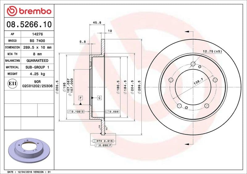 Brake disc Voor Links/Rechts past: SUZUKI GRAND VITARA I, JIMNY, SAMURAI, VITARA, X-90 1.3-2.0D 04.88-