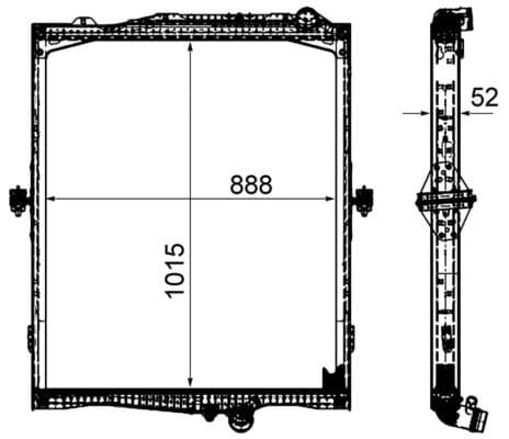 Motorradiator ((en) with frame) past: RVI C, K, T  VOLVO FH, FH II, FH III, FH16, FH16 II, FH16 III D13A380-G13C460 01.03-