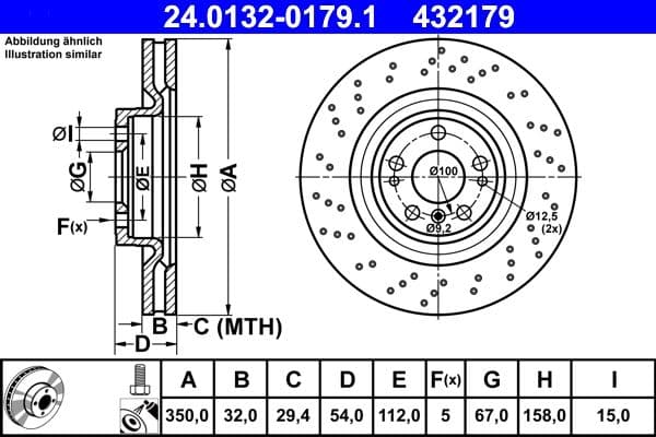 Brake disc Voor Links/Rechts past: MERCEDES GLE (C292), GLE (W166), GLS (X166), M (W166) 2.2D-3.5 06.11-10.19
