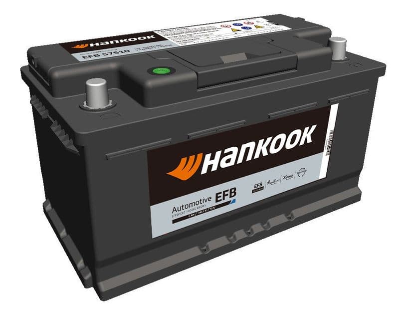 Batterij HANKOOK 12V 75Ah/730A (EN) START&STOP EFB (R+ standaard terminal) 315x174x175 B13 - montageflens 10,5 mm (beginnen/efb)
