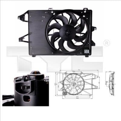 Radiatorventilator (met huisvesting) past: FORD MONDEO I 1.6-2.5 01.93-08.96
