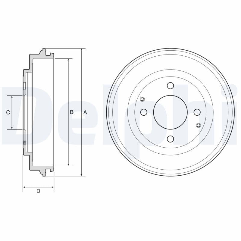 Brake drum Achter past: CITROEN C-ZERO  PEUGEOT ION Electric 10.10-