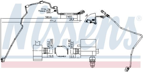 Airco slang/pijp (van condensator tot verdamper) past: AUDI A3  SEAT ALTEA, ALTEA XL, LEON, TOLEDO III  SKODA OCTAVIA II, SUPERB II  VW EOS, GOLF PLUS V, GOLF V, JETTA III 1.9D-3.6 05.03-05.15
