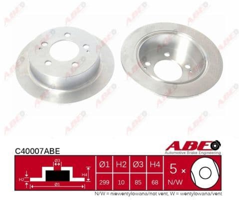 Brake disc Achter Links/Rechts past: SSANGYONG ACTYON I, ACTYON II, ACTYON SPORTS I, ACTYON SPORTS II, KYRON, REXTON, REXTON / REXTON II, REXTON W / REXTON 2.0D-3.2 04.02-
