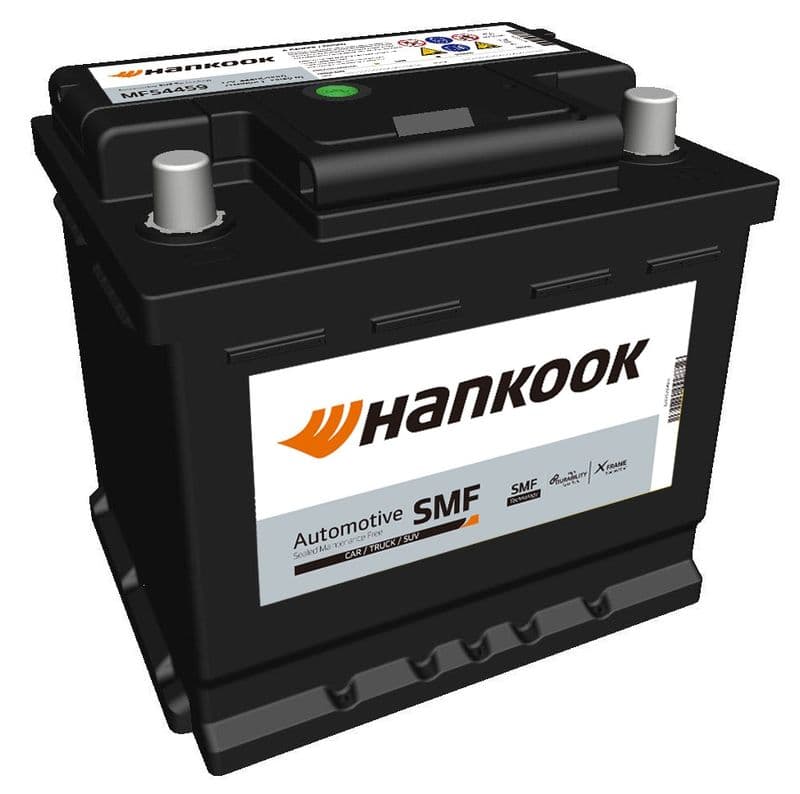 Batterij HANKOOK 12V 50Ah/420A (R+ standaard terminal) 208x174x190 B13 - montageflens 10,5 mm (beginnen)