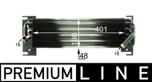 Olie radiator (130x48x401mm) past: JOHN DEERE 2155, 2355, 2555, 2755, 2955, 3055, 3155, 3255