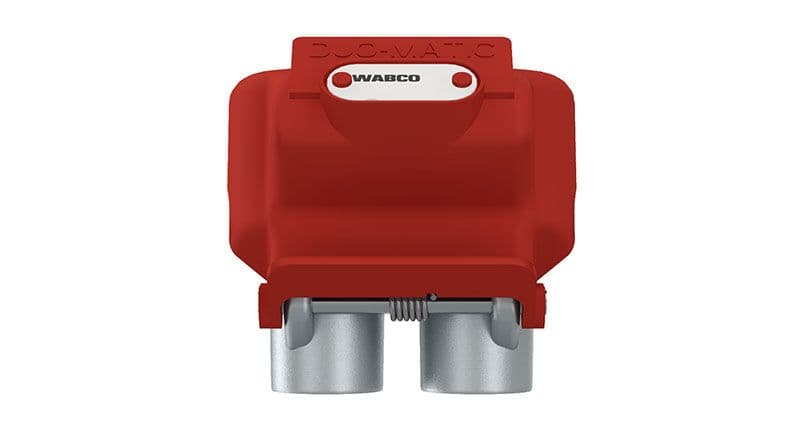 Pneumatische koppeling (draadmaat M16x1,5mm, kleur red, klep inbegrepen, toepassing aanhangwagen) past: MAN F90, F90 UNTERFLUR, G90, M90  MERCEDES ACTROS, ACTROS MP2 / MP3, ATEGO, AXOR, AXOR 2