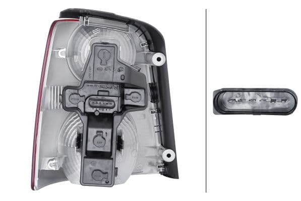 Achterlicht Rechts (P21W/R5W, kleur indicator wit, kleur van het glas red/transparant, anti-fog licht, achteruitrijlicht) past: VW TOURAN I 01.07-05.10