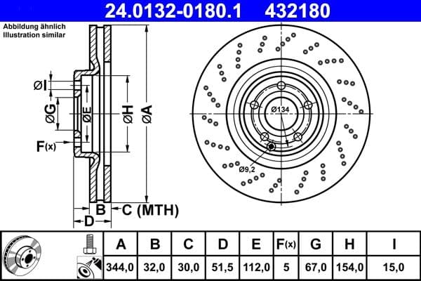 Brake disc Voor Links/Rechts past: MERCEDES CLS (C218), CLS SHOOTING BRAKE (X218) 3.0/3.0D/3.5 01.11-12.17