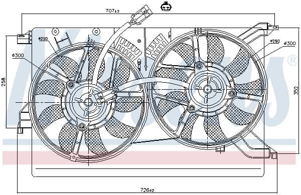 Radiatorventilator (met huisvesting) past: OPEL SIGNUM, VECTRA C, VECTRA C GTS  SAAB 9-3 1.8-3.2 04.02-02.15