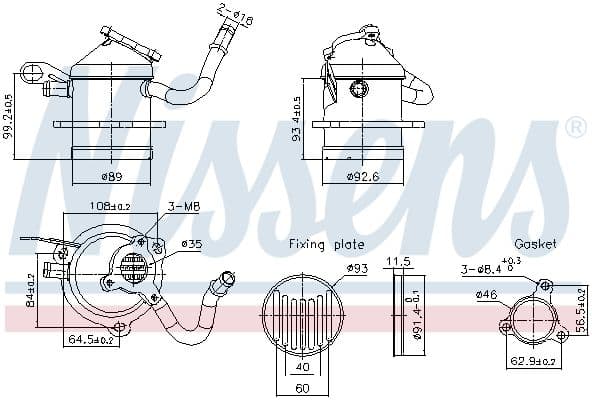 Uitlaatgassen radiator past: MERCEDES A (V177), A (W177), B SPORTS TOURER (W247), CITAN (MPV), CITAN TOURER (W420), CITAN/MINIVAN (W415), CITAN/MINIVAN (W420), CLA (C118) 1.5D 04.16-