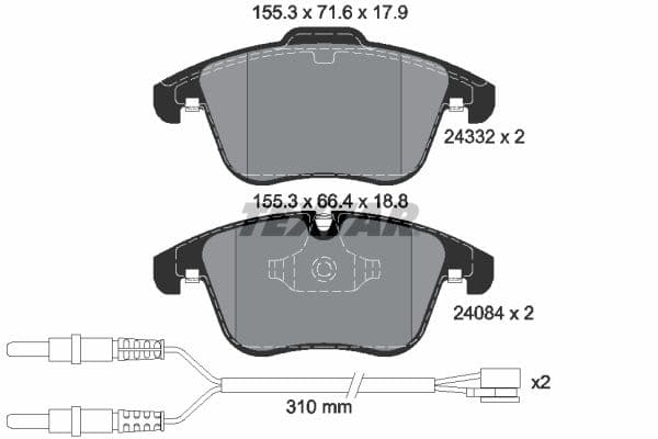 Remblokken set Voor , past: CITROEN C5 III  PEUGEOT 407, 508, 508 I 1.6-2.2D 05.04-