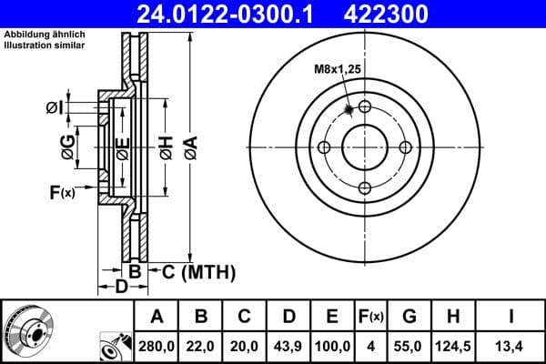 Brake disc Voor Links/Rechts past: ABARTH 124 SPIDER  FIAT 124 SPIDER  MAZDA MX-5 IV, MX-5 RF TARGA 1.4/2.0 06.15-
