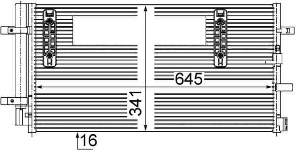 A/C condensator (met droger) past: AUDI A4 ALLROAD B8, A4 ALLROAD B9, A4 B7, A4 B8, A4 B9, A5, A6 ALLROAD C7, A6 C7, A7, Q5 1.8-4.2 01.06-