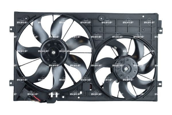 Radiatorventilator Links/Rechts (met huisvesting) past: AUDI A1, A3  SEAT ALTEA, ALTEA XL, IBIZA IV, IBIZA IV SC, IBIZA IV ST, LEON, TOLEDO III  SKODA FABIA II, OCTAVIA I 1.2-3.6 08.00-09.20