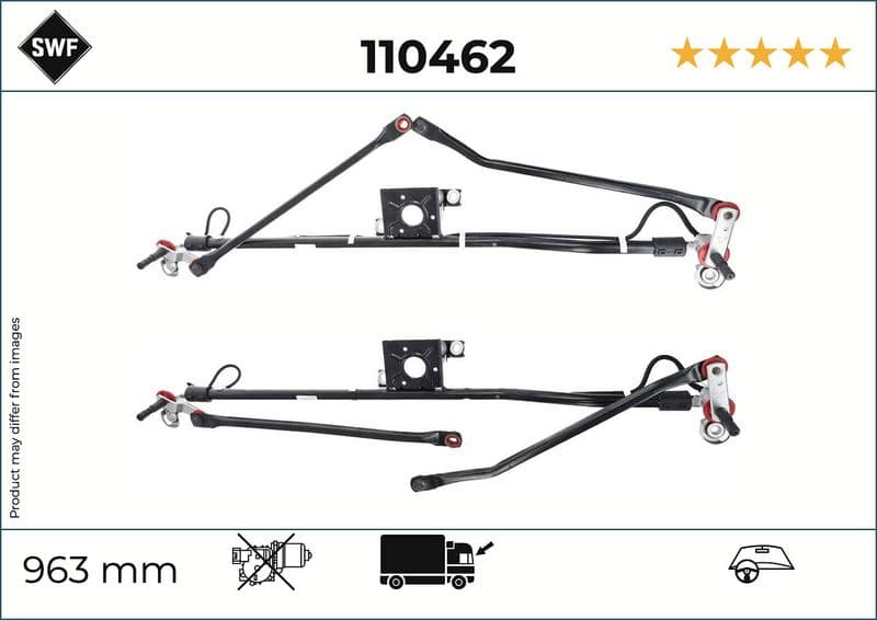 Ruitenwissermechanisme (zonder motor) past: MAN TGS I, TGS II, TGX I, TGX II 10.05-